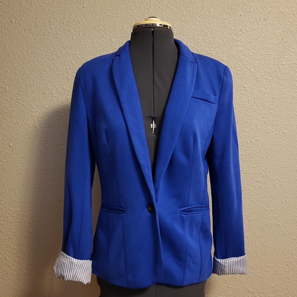 JCP Blue Casual Knit Blazer Size Small